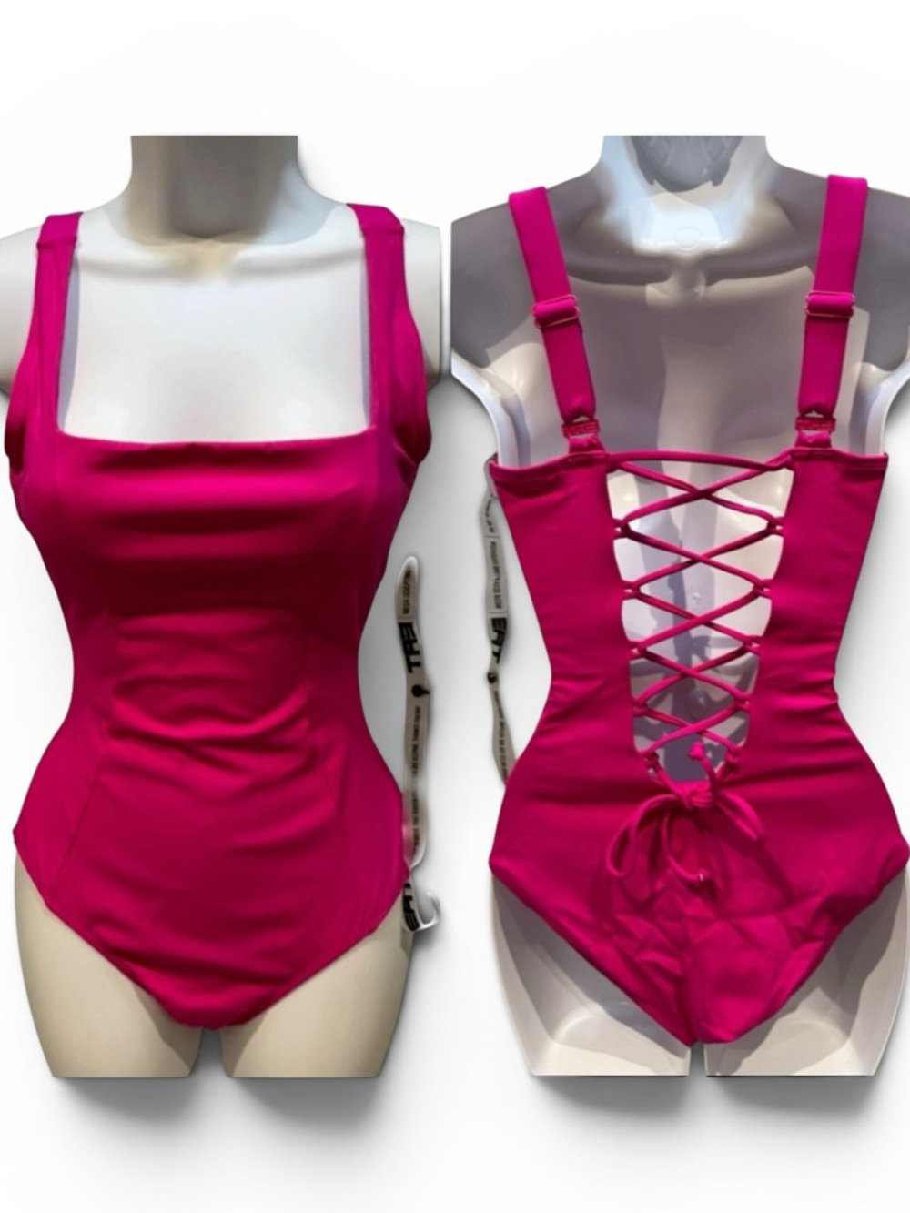 Ta3 Squarey Pink One Piece Swimsuit Bathing Suit XS Regular / Long New with Tag